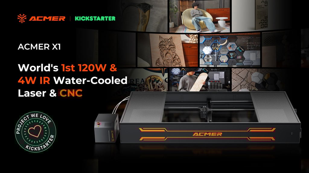 ACMER X1|World's 1st 120W & 4W IR Water-Cooled Laser & CNC