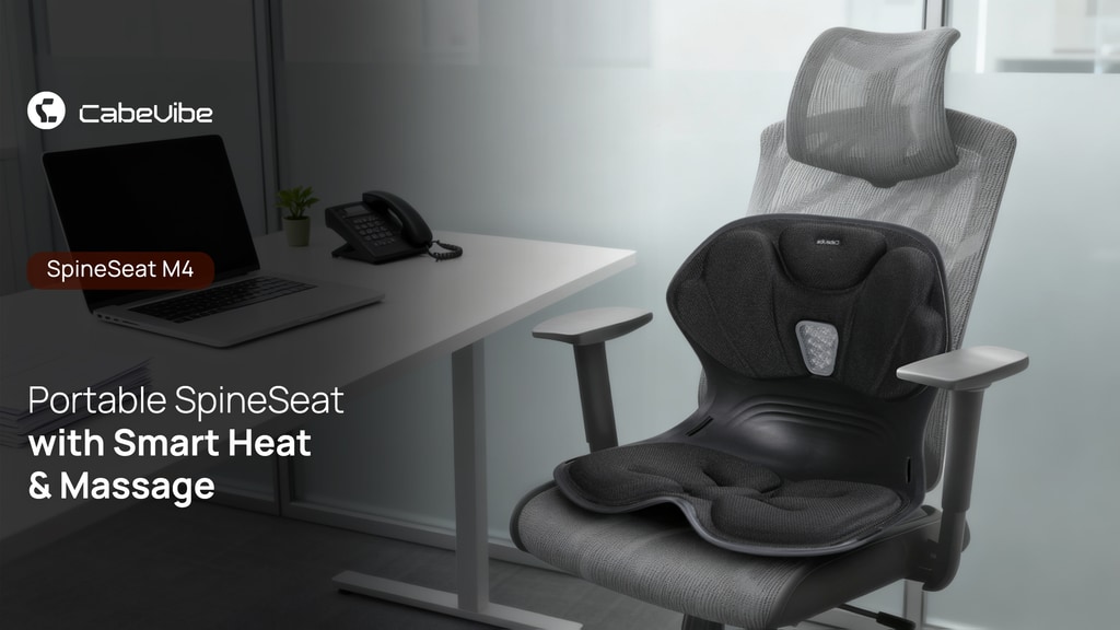 CabeVibe M4: Portable SpineSeat with Smart Heat & Vibration