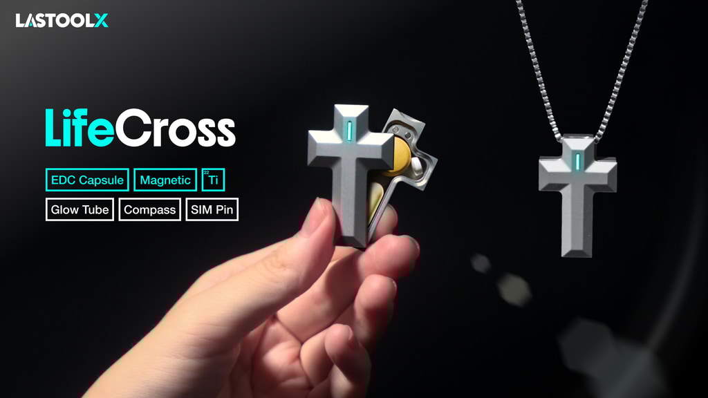 LifeCross - Titanium EDC Cross Necklace with Hidden Capsule