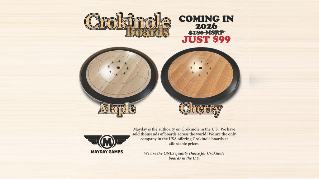 2026 ELITE Crokinole Board Season 9: Cherry & Maple + Cases