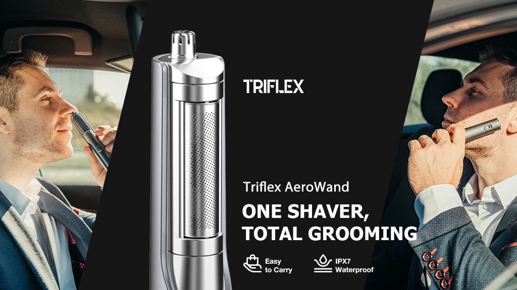 Triflex AeroWand: Quick-Clean Shaver for Face & Nose