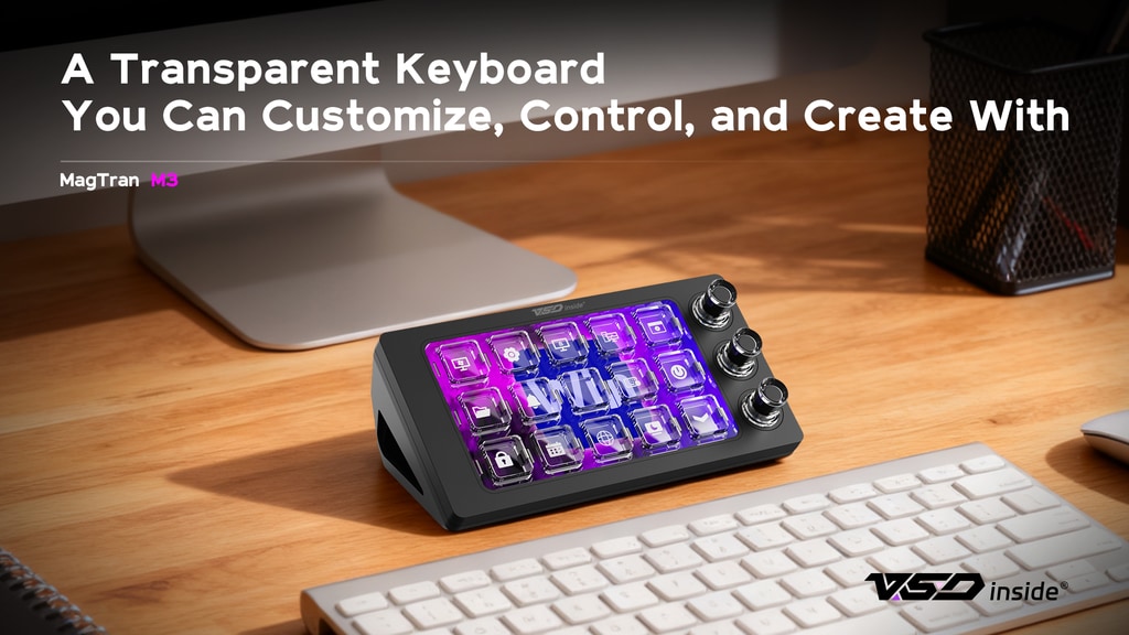 MagTran M3 - Fully Customizable Transparent Keyboard