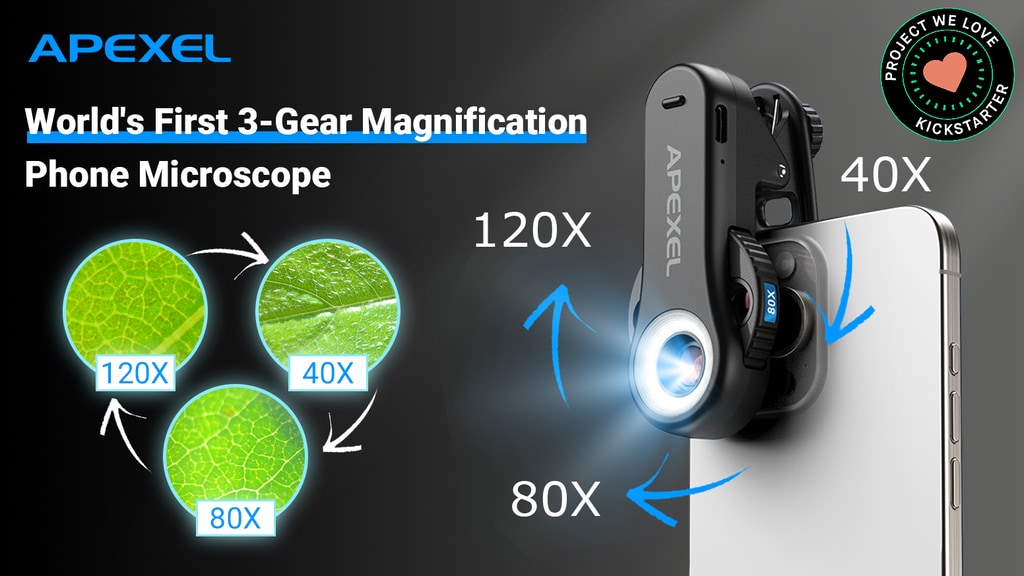 MS3L: World's First 3-Gear Magnification Phone Microscope