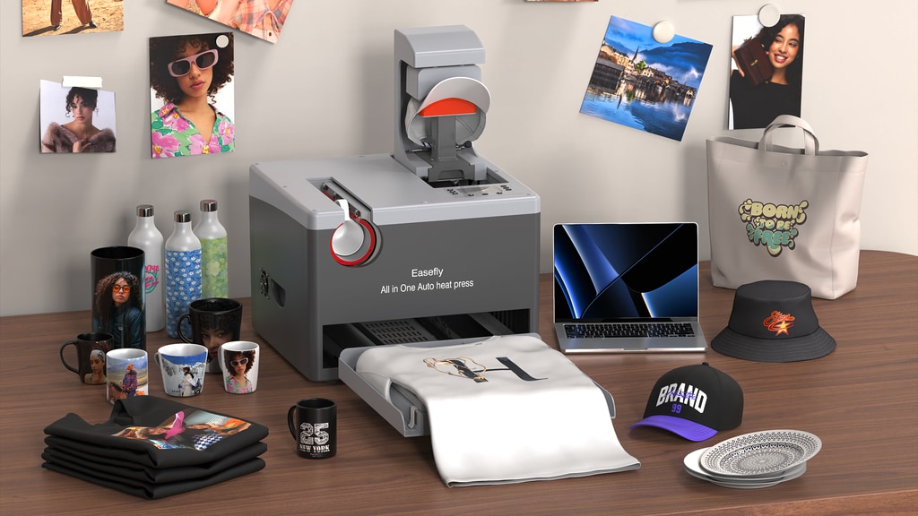 12-in-1 Auto Heat Press Machine: Create 3×Faster
