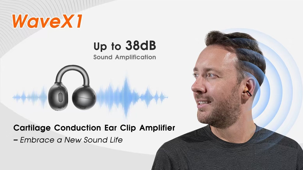 WaveX1：1st Cartilage Conduction Ear Clip Amplifier