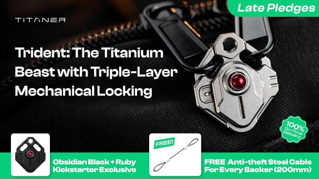 Titaner Trident: Worlds First 3-Level Titanium Zipper Lock