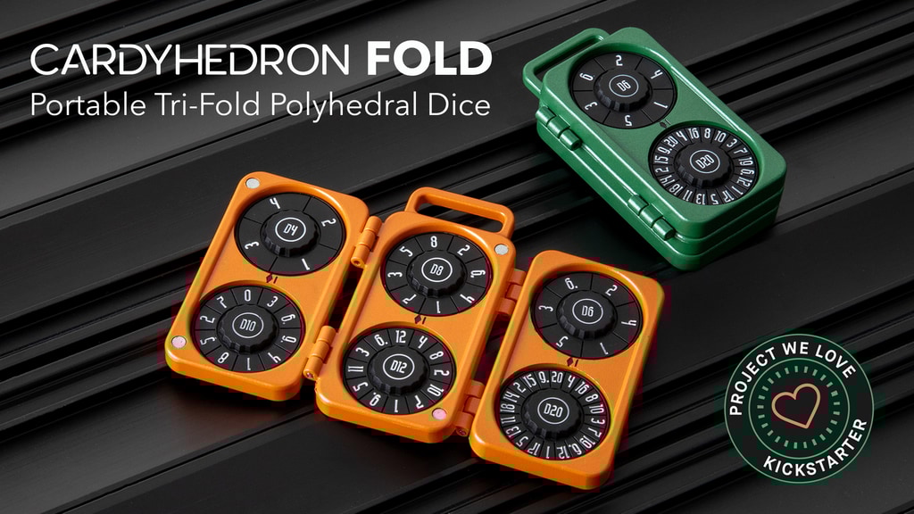 Cardyhedron Fold – The Tri-Fold Metal Polyhedral Dice