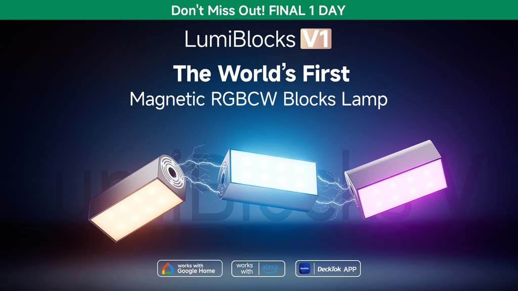 DeckTok LumiBlocks V1–World’s 1st Magnetic RGBCW Blocks Lamp