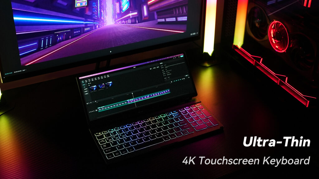 KeyGo Gen2 Pro: Slim Foldable Keyboard with 4K Touchscreen